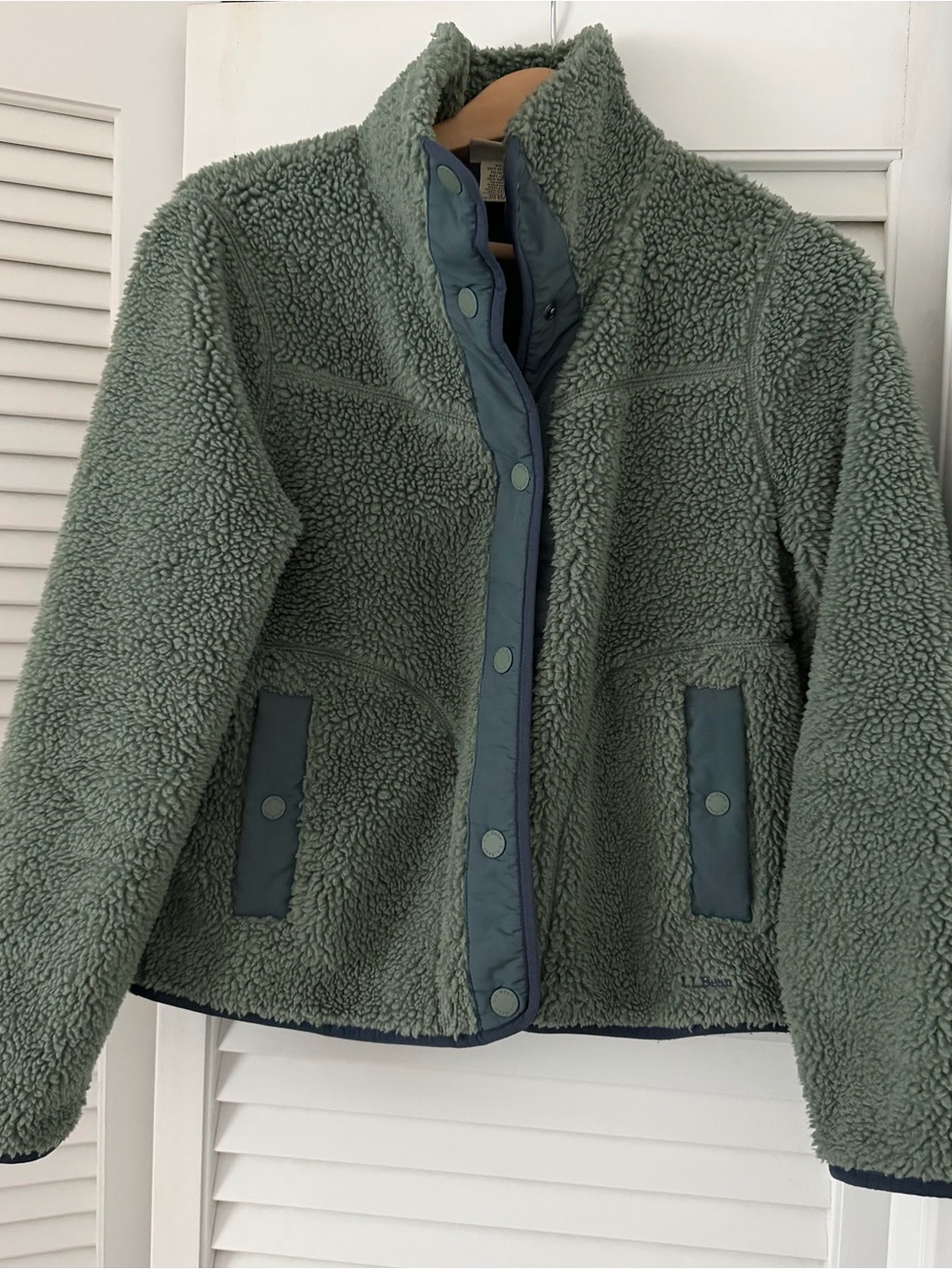 L.L. Bean Sage Green Sherpa Teddy Jacket